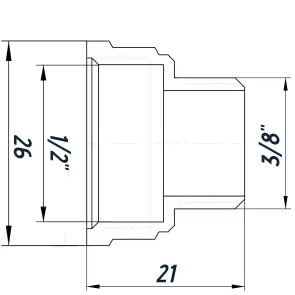 Перехідник редукційний 1/2″х3/8″ВЗ нікельований восьмигранний NK323O OPTIMUM №2