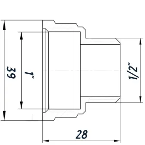Редукционный переходник 1″х1/2″ВН никелированный восьмигранный NK533O OPTIMUM №2