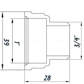 Переходник редукционный 1″х3/4″ВН никелированный восьмигранный NK543O OPTIMUM №2