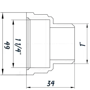 Перехідник редукційний 1 1/4″х1″ВЗ нікельований восьмигранний NK653O OPTIMUM №2