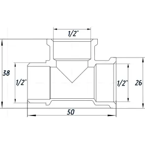 Трійник 1/2″ВВЗ нікельований NT334S OPTIMUM №2