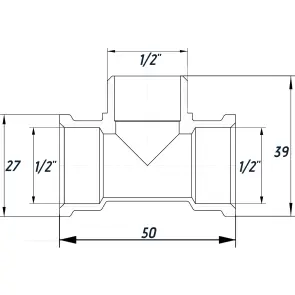 Трійник 1/2″ВЗВ нікельований NT336S OPTIMUM №2