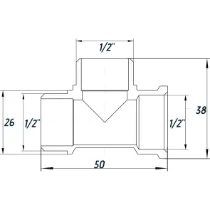 Трійник 1/2″ВЗЗ нікельований NT335S OPTIMUM №2
