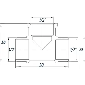 Трійник 1/2″ЗВЗ нікельований NT337S OPTIMUM №2