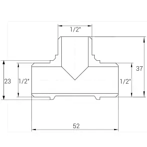 Трійник 1/2″ННН нікельований NT332S OPTIMUM №3