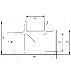 Трійник 3/4″ВВЗ нікельований NT444S OPTIMUM №3