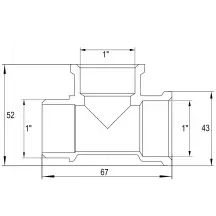 Тройник 1″ВВН никелированный NT554S OPTIMUM