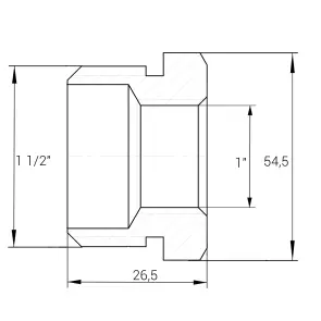 Футорка 1 1/2″х1″ЗВ нікельована NF753S OPTIMUM №3
