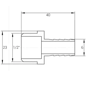 Штуцер 1/2″З 6мм нікельований NU3C2S OPTIMUM №3