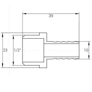 Штуцер 1/2″З 10мм нікельований NU3E2S OPTIMUM №3