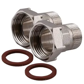 Комплект штуцерів 1″х3/4″ВЗ нікельований NU543B OPTIMUM №1