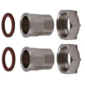 Комплект штуцерів 1″х3/4″ВЗ нікельований NU543B OPTIMUM №3