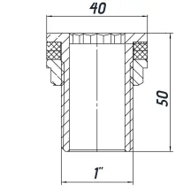 Врезка в бак 1″Н латунная LO552S OPTIMUM