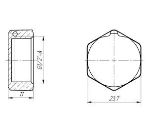 Заглушка 1/2″В латунна під пломбу LC301P OPTIMUM №3