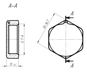Заглушка 1″В латунна під пломбу LC501P OPTIMUM №3