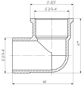 Угол 3/4″ВН латунный LL443S OPTIMUM №2