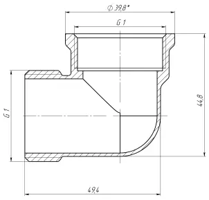 Угол 1″ВН латунный LL553S OPTIMUM №2