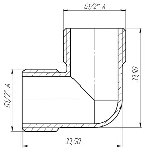 Кутник 1/2″ЗЗ латунний LL332S OPTIMUM №3