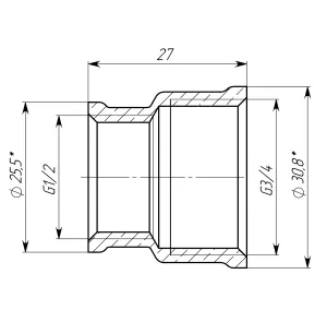 Муфта редукційна 3/4″х1/2″ВВ латунна LM431S OPTIMUM №3