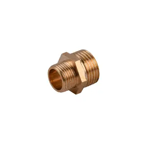 Ніпель редукційний 1/2″х3/8″ЗЗ латунний LN322S OPTIMUM №1