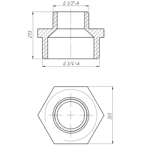 Ниппель редукционный 1″х1/2″НН латунный LN532S OPTIMUM №3