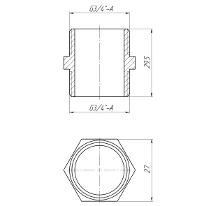 Ниппель 3/4″НН латунный LN442S OPTIMUM №3