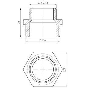Ніпель редукційний 1″х3/4″ЗЗ латунний LN542S OPTIMUM №3
