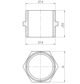 Ніпель 1″ЗЗ латунний LN552S OPTIMUM №3