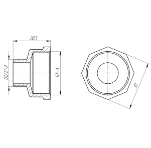 Перехідник редукційний 1″х1/2″ВЗ латунний LI533S OPTIMUM №3