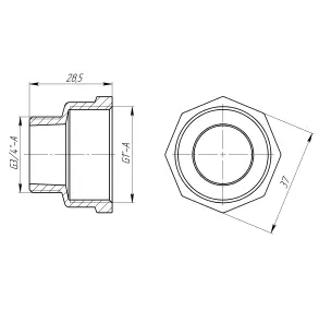 Перехідник редукційний 1″х3/4″ВЗ латунний LI543S OPTIMUM №3