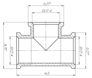 Трійник 1/2″ВВВ латунний LT331S OPTIMUM №2