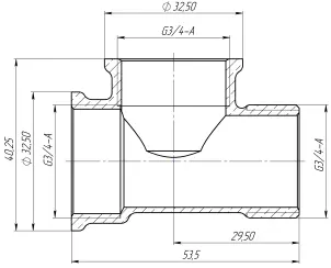 Трійник 3/4″ВВЗ латунний LT444S OPTIMUM №3