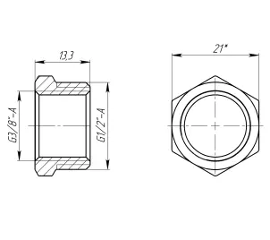 Футорка 1/2″х3/8″ЗВ латунна LF323S OPTIMUM №3