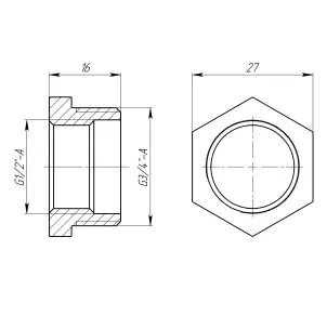 Футорка 3/4″х1/2″НВ латунная LF433S OPTIMUM №3