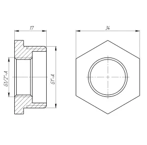 Футорка 1″х1/2″ЗВ латунна LF533S OPTIMUM №3
