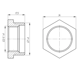Футорка 1″х3/4″ЗВ латунна LF543S OPTIMUM №3