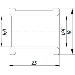 Муфта 1/4″ВВ нікельована восьмигранна NM111O OPTIMUM №3