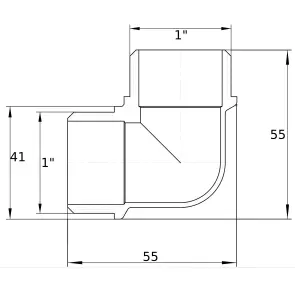Кутник 1″ЗЗ нікельований NL552S OPTIMUM №2