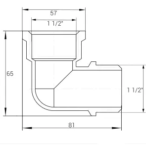 Кутник 1 1/2″ВЗ нікельований NL773S OPTIMUM №2