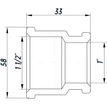 Муфта редукционная 1 1/2″х1″ВВ никелированная восьмигранная NM751O OPTIMUM