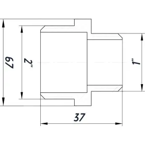 Ніпель редукційний 2″х1″ЗЗ нікельований NN852S OPTIMUM №2