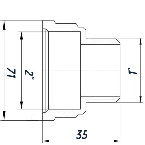 Перехідник редукційний 2″х1″ВЗ нікельований восьмигранний NK853O OPTIMUM №2