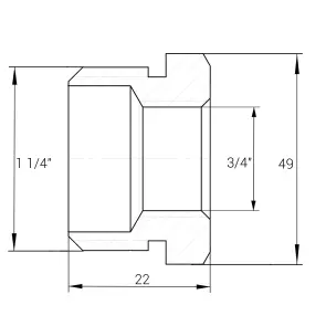 Футорка 1 1/4″х3/4″ЗВ нікельована NF643S OPTIMUM №3