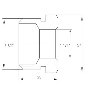 Футорка 1 1/2″х1 1/4″ЗВ нікельована NF763S OPTIMUM №2
