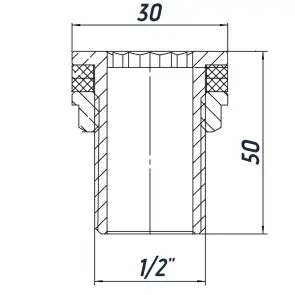 Врізання в бак 1/2″З нержавіюче SO332S OPTIMUM №2