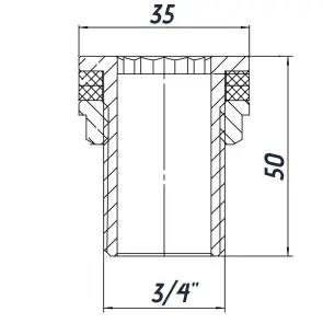 Врезка в бак 3/4″Н нержавеющая SO442S OPTIMUM №4