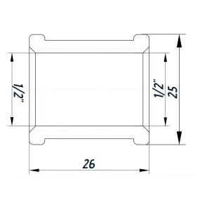 Муфта 1/2″ВВ нержавіюча SM331S OPTIMUM №3