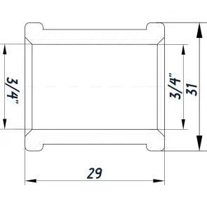 Муфта 3/4″ВВ нержавіюча SM441S OPTIMUM №3