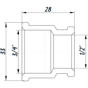 Муфта редукционная 3/4″х1/2″ВВ нержавеющая SM431S OPTIMUM №2
