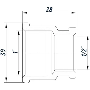 Муфта редукційна 1″х1/2″ВВ нержавіюча SM531S OPTIMUM №3